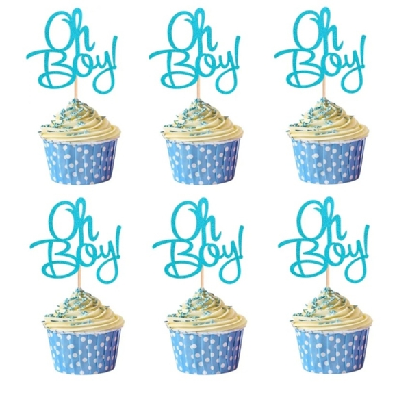 Baby boy shower Oh Boy cupcake picks - Picture 3 of 3